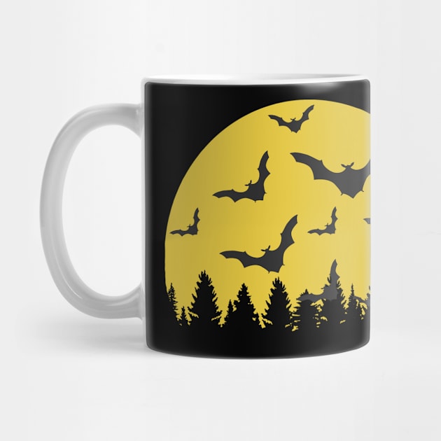 Bats the Nighttime Pollinators with Moon for Bat lovers by Graphic Duster